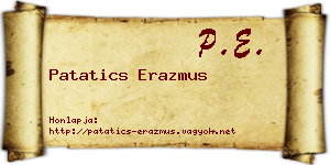 Patatics Erazmus névjegykártya